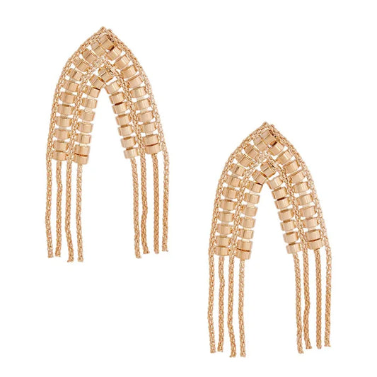 Gold arch pointed earrings