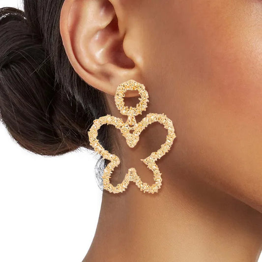 Butterfly and heart drop earrings